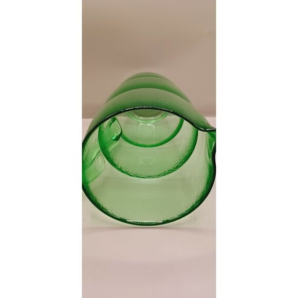 Vintage Emerald Green Glass Bubble Ring Juice Beverage Pitcher - Picture 15 of 16